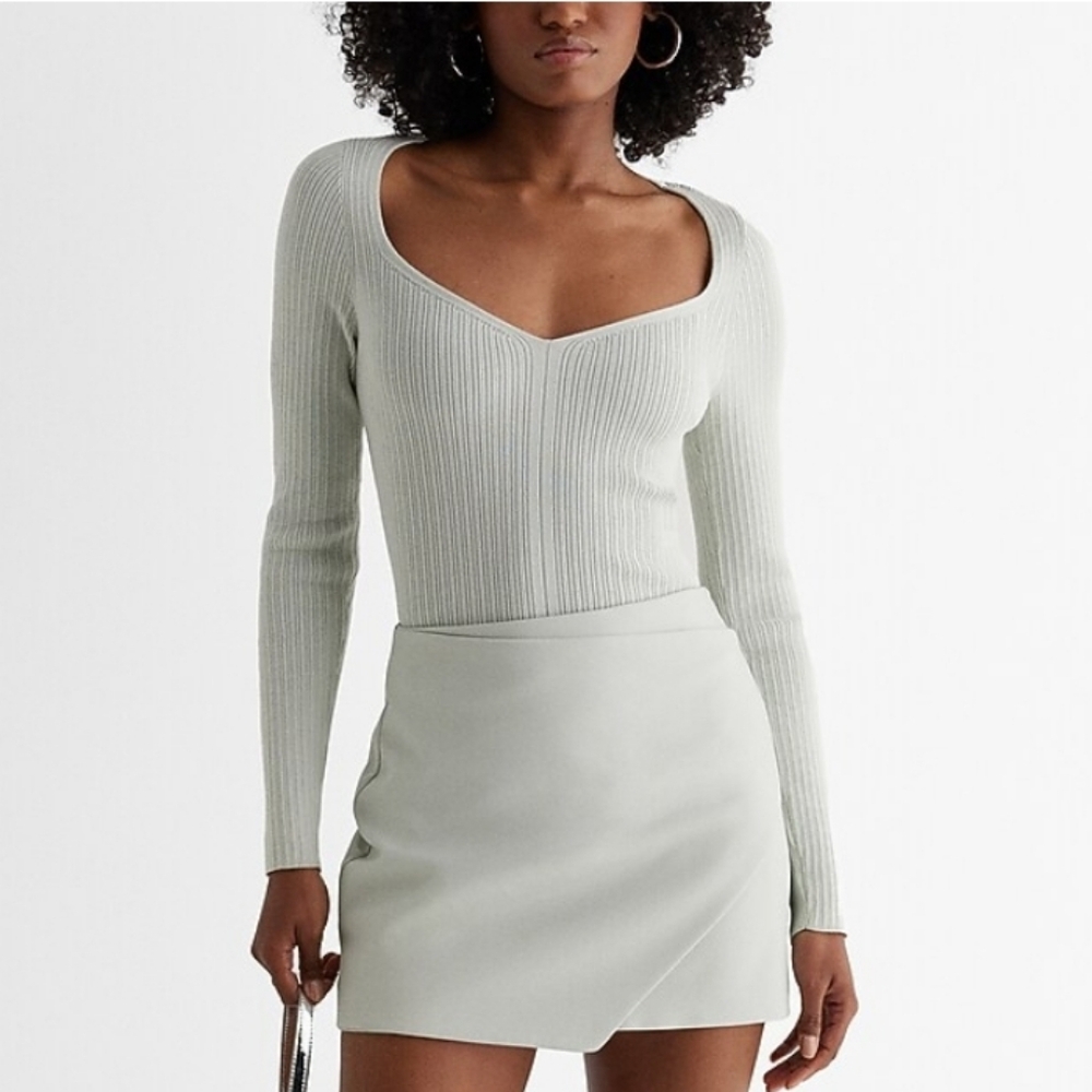 Express Mint Ribbed Sweater - Picture 5 of 6